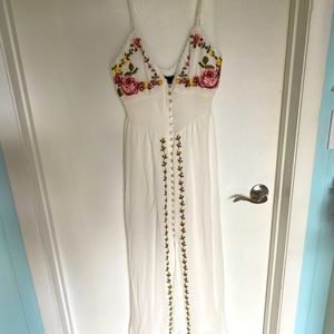White floral sun dress